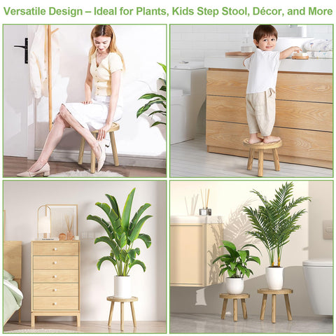 Vecxoty espresso-finish plant stand complements boho or Scandinavian decor