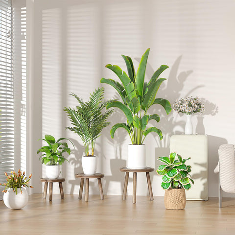 Vecxoty tall plant stand complements living rooms, balconies, and offices