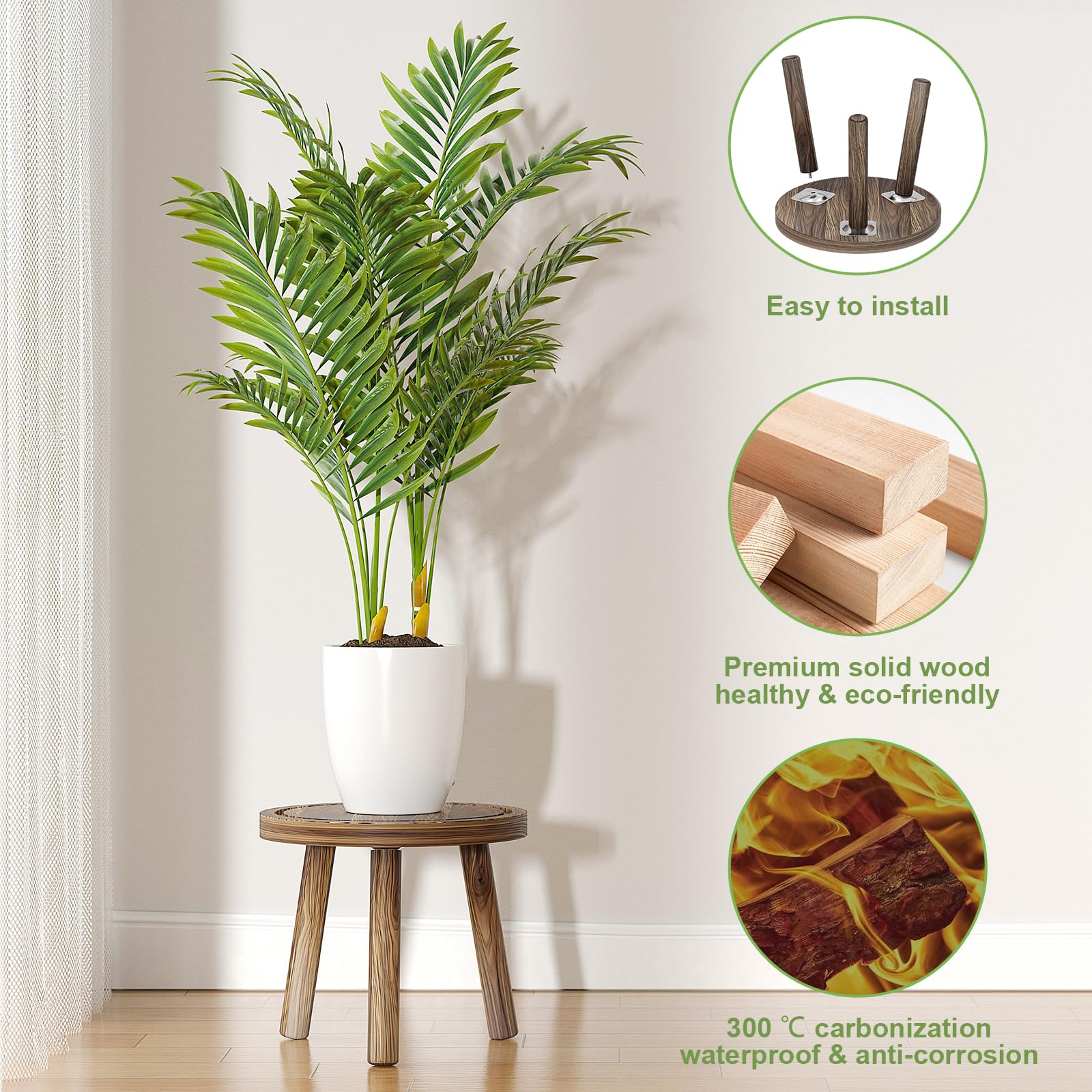 Vecxoty sturdy triangular-base stand supports large plants without sagging