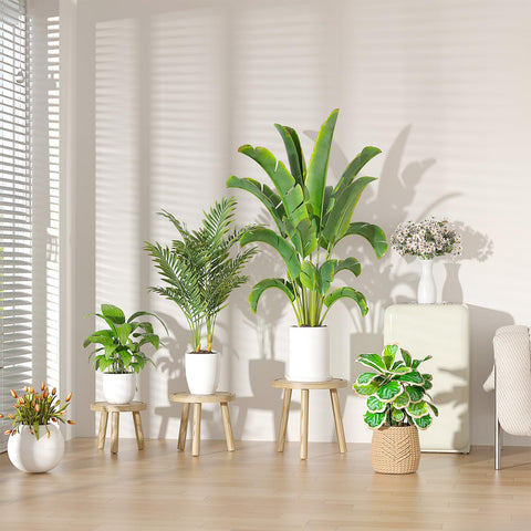 Vecxoty triangle-base plant stand provides sturdy support for large pots