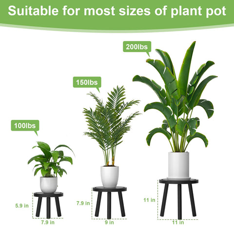 Vecxoty 11x11 black plant stand enables compact layered displays