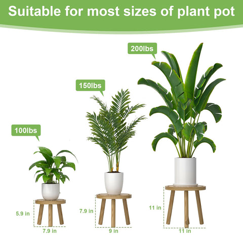 Vecxoty wood plant stand 7-9h-8-9d supports mid-size plants with stable base