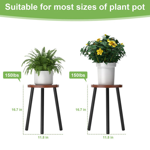 Vecxoty plant stand with triangular base provides stable support for heavy pots.