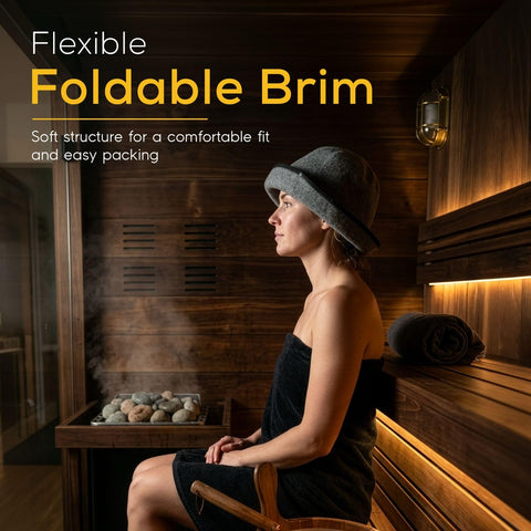 VEDEN sauna hat travel bag illustrates a compact travel-ready design.