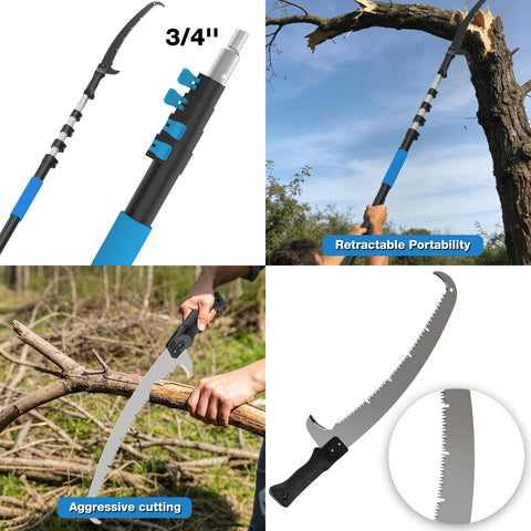 Veebuyla detachable pruning saw for easy low-branch trimming.