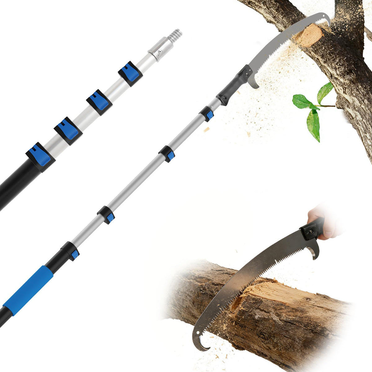 Veebuyla manual pole saw with 26ft reach for tall branches.