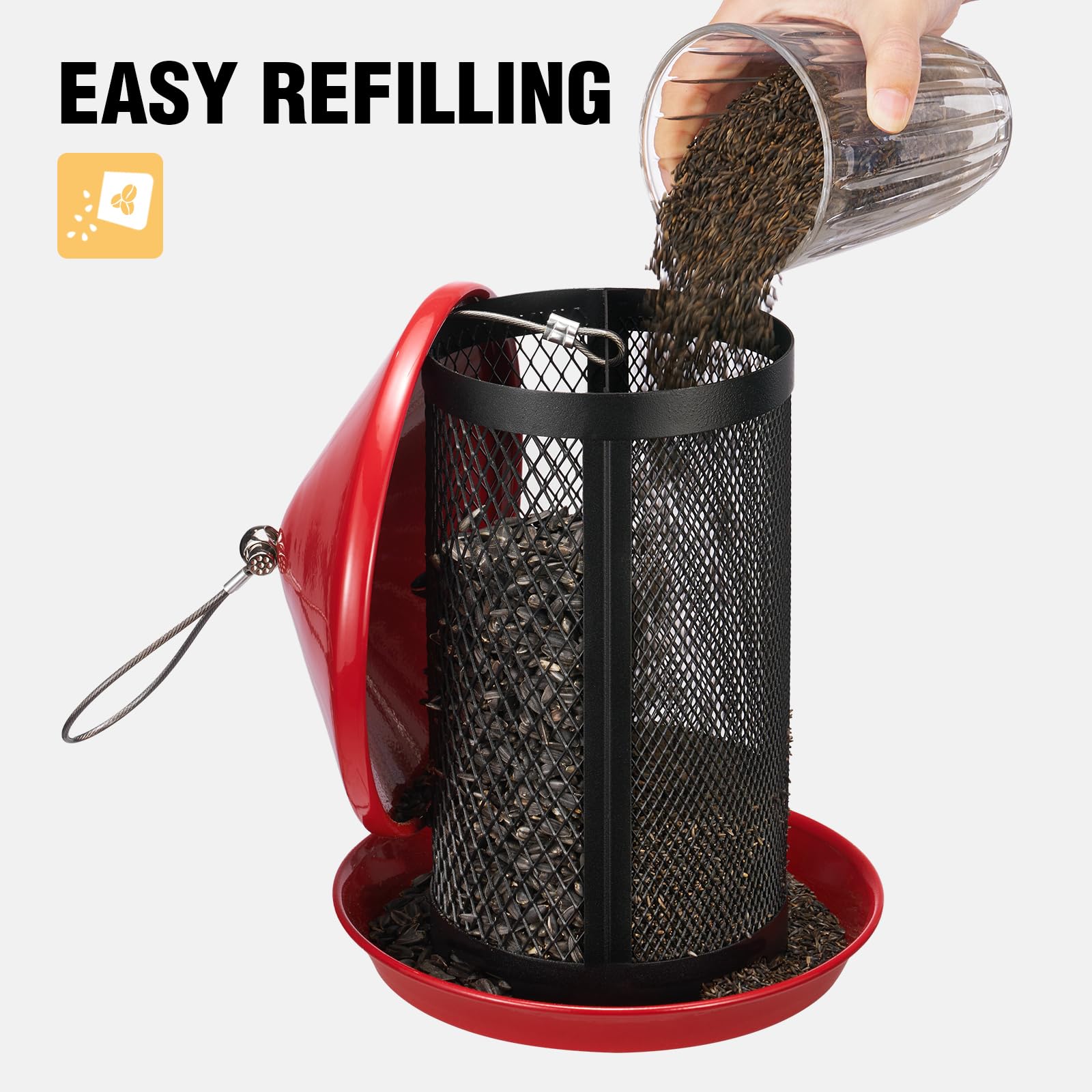 Veehoo drawstring top refills quickly and keeps feeding tidy.