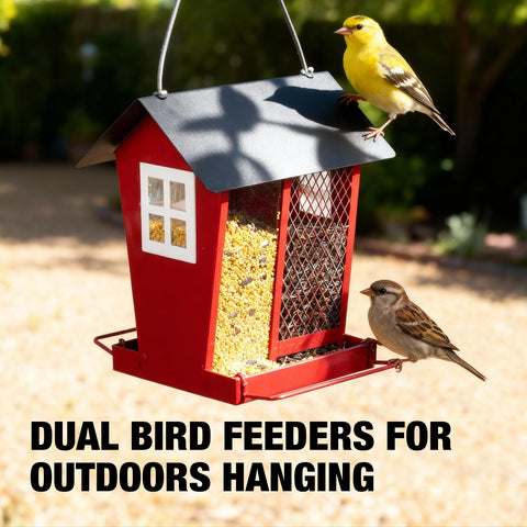 Veehoo Nyjer thistle compartment attracts finches and small birds