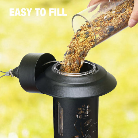 Bottom drainage holes keep seeds dry during rain for less waste.