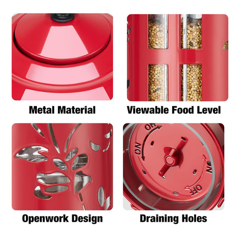 Veehoo Hanging design suits balconies and patios with a bold red finish.
