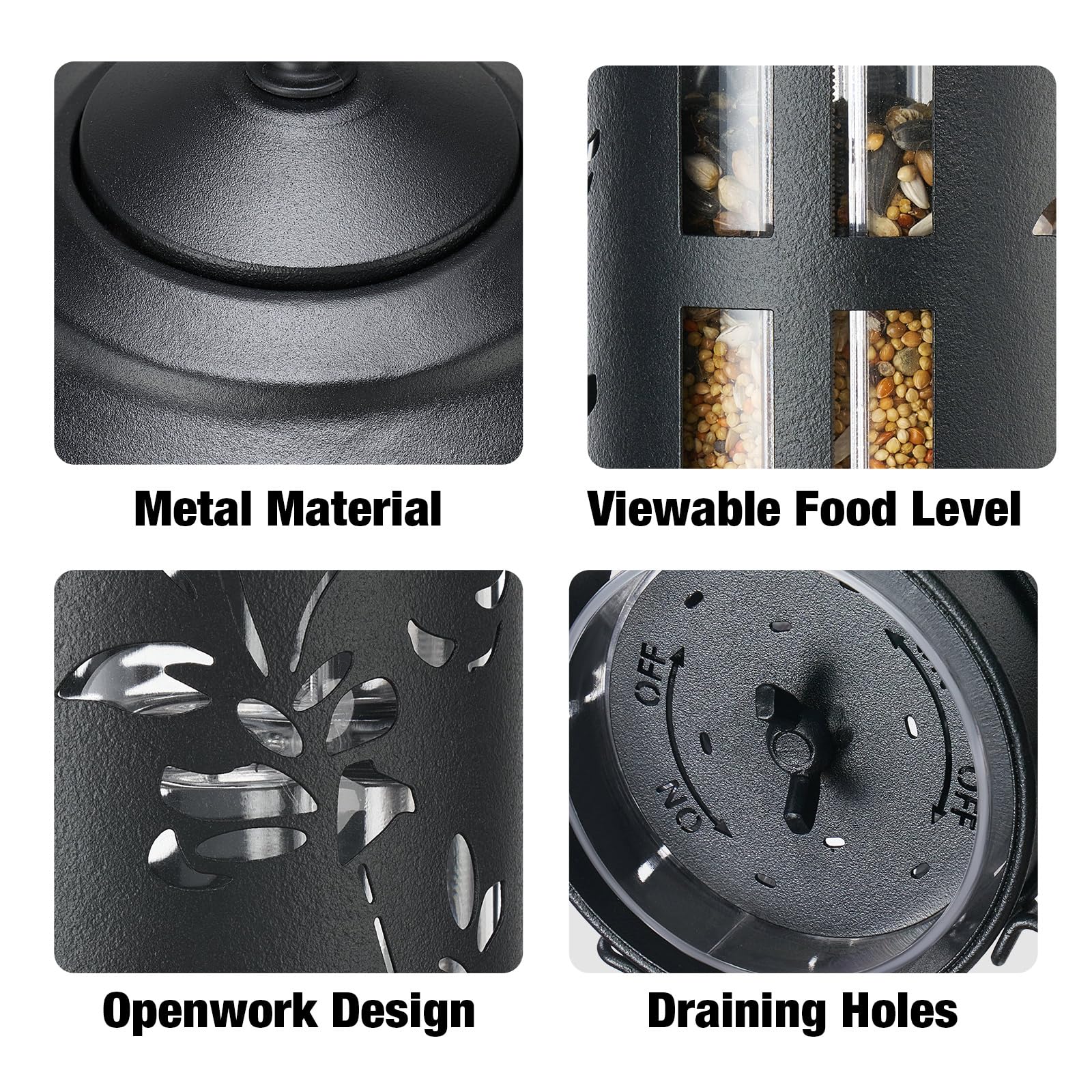 Squirrel deterrence with weight-activated spring protects seed from intruders.