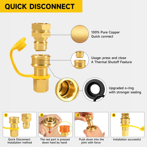 VegiVector 48-inch gas hose suitable for indoor and outdoor mobile kitchens.