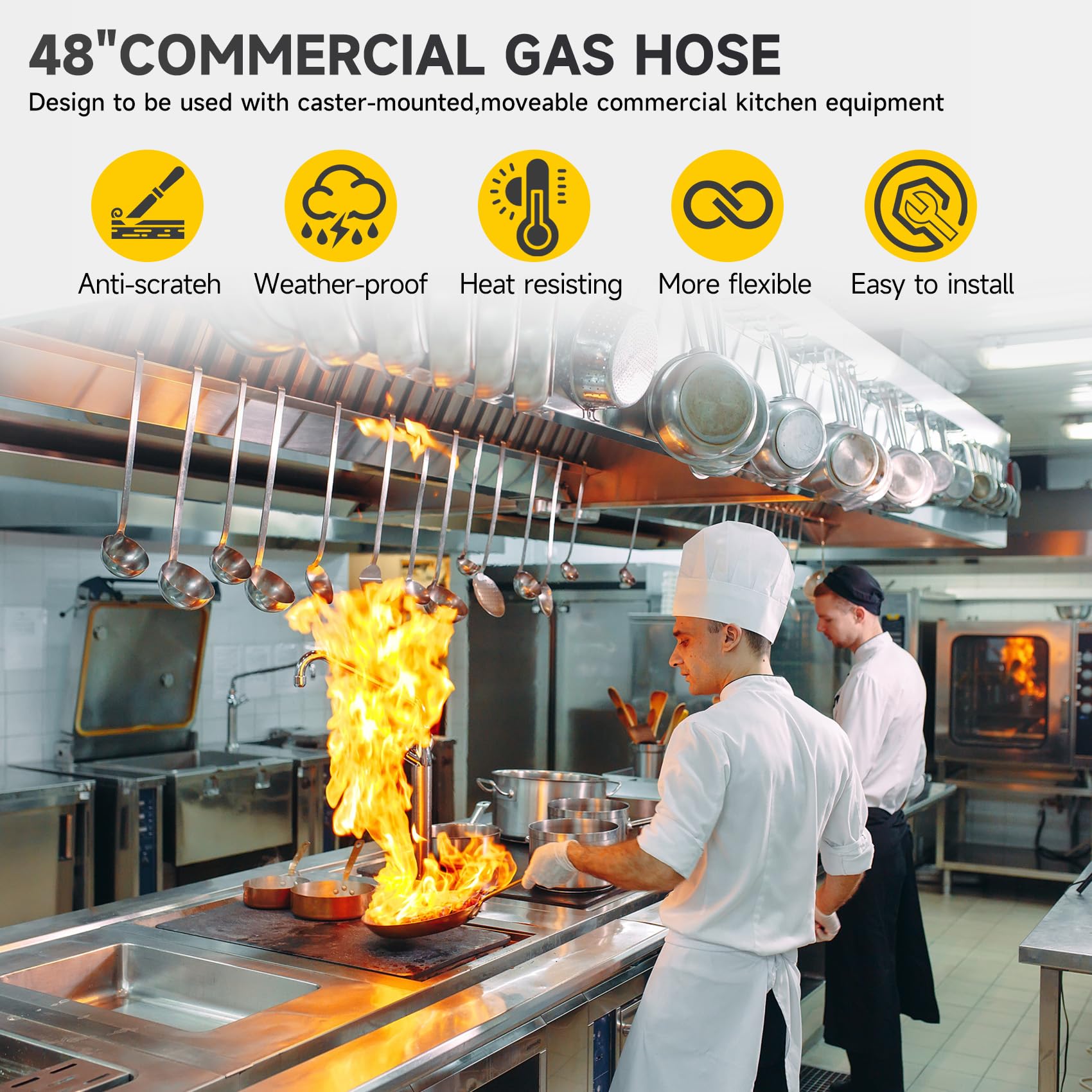 VegiVector stainless steel braided layer provides flexibility and durability.