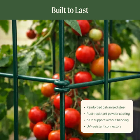 Vego Garden 3-Panel tomato cage assembled as A-frame for balcony use