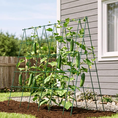 Vego Garden 3-Panel tomato cage designed for pots and courtyards
