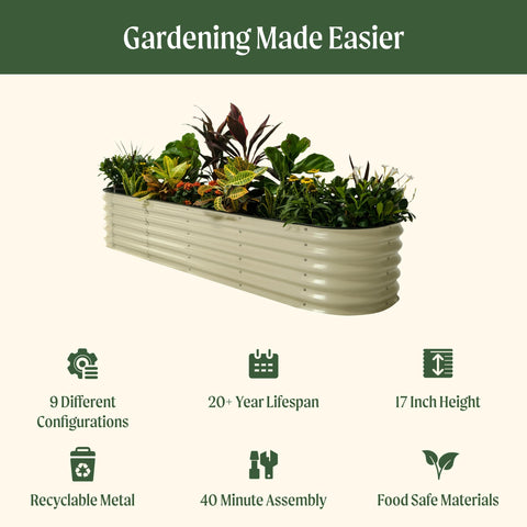 Vego Garden easy-assembly diagram showing quick setup