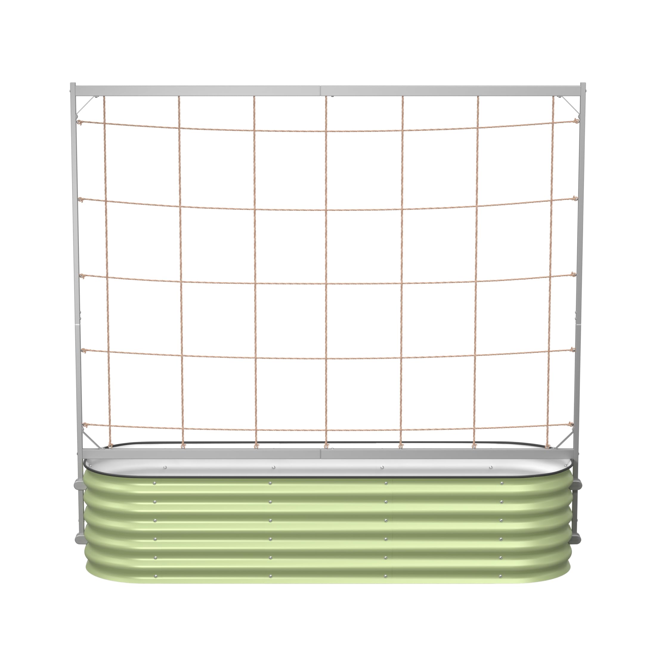 VegoGarden 6.5ft trellis frame side view supports climbing plants in tight beds.