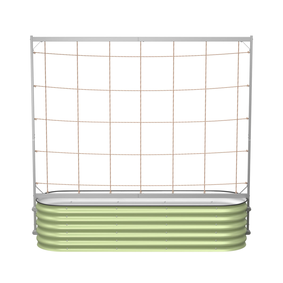 VegoGarden 6.5ft trellis frame side view supports climbing plants in tight beds.