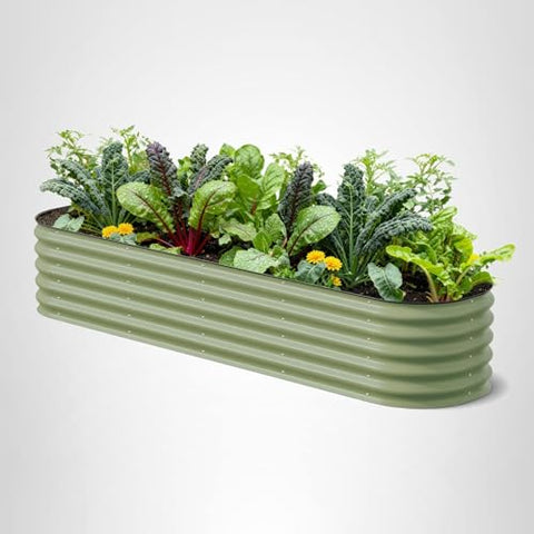 Vego Garden durable metal frame in olive green withstands weather over years