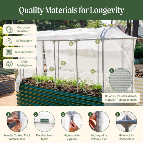 Vego Garden stainless hardware detail highlights rust-resistant assembly for longevity.