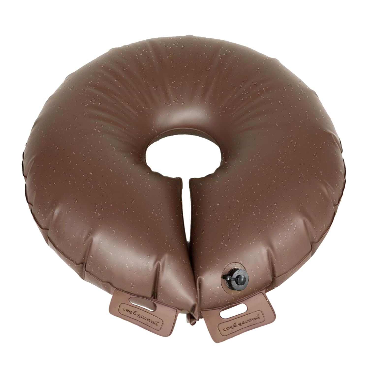 Vego Garden tree watering ring showing 16-gallon capacity for long-lasting hydration.