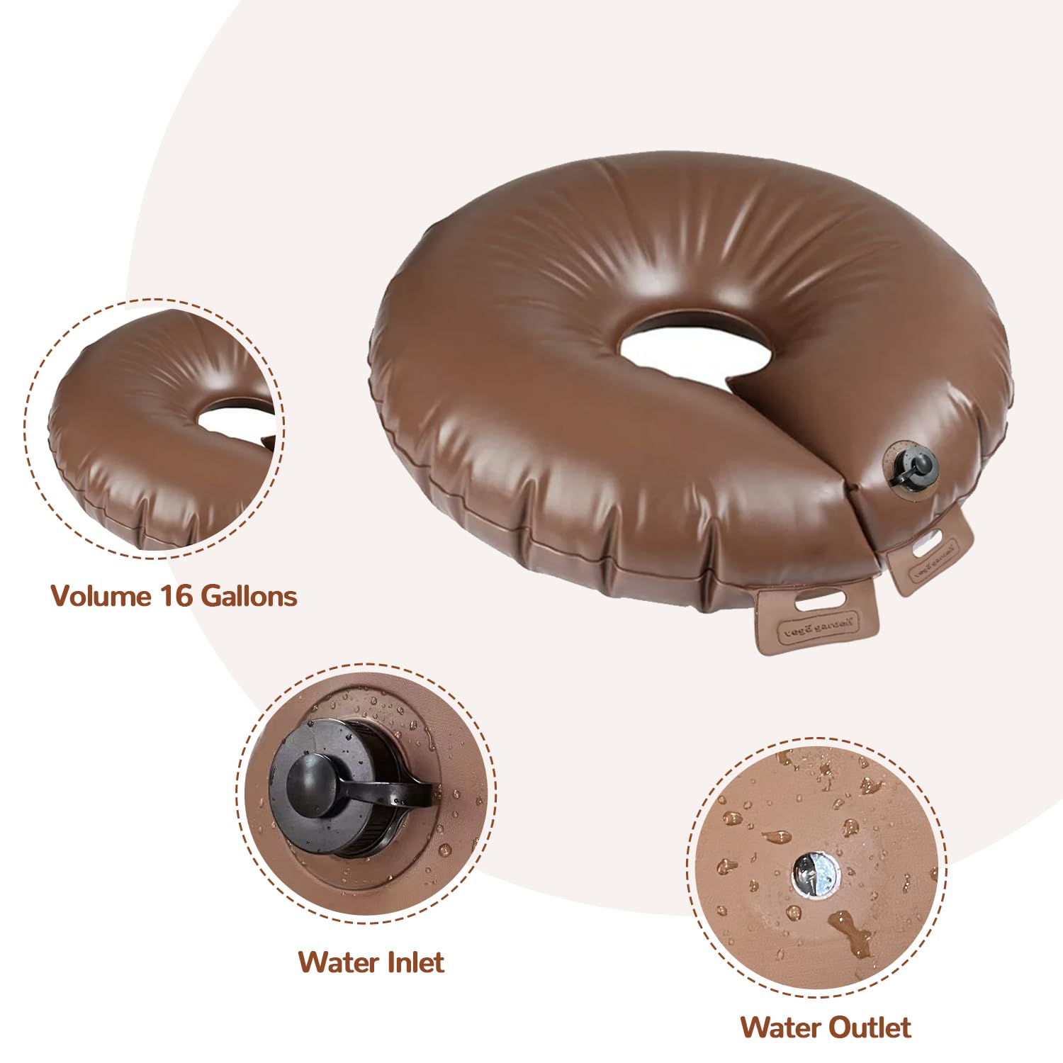 Vego Garden water bag for tree and shrubs enables easy setup.