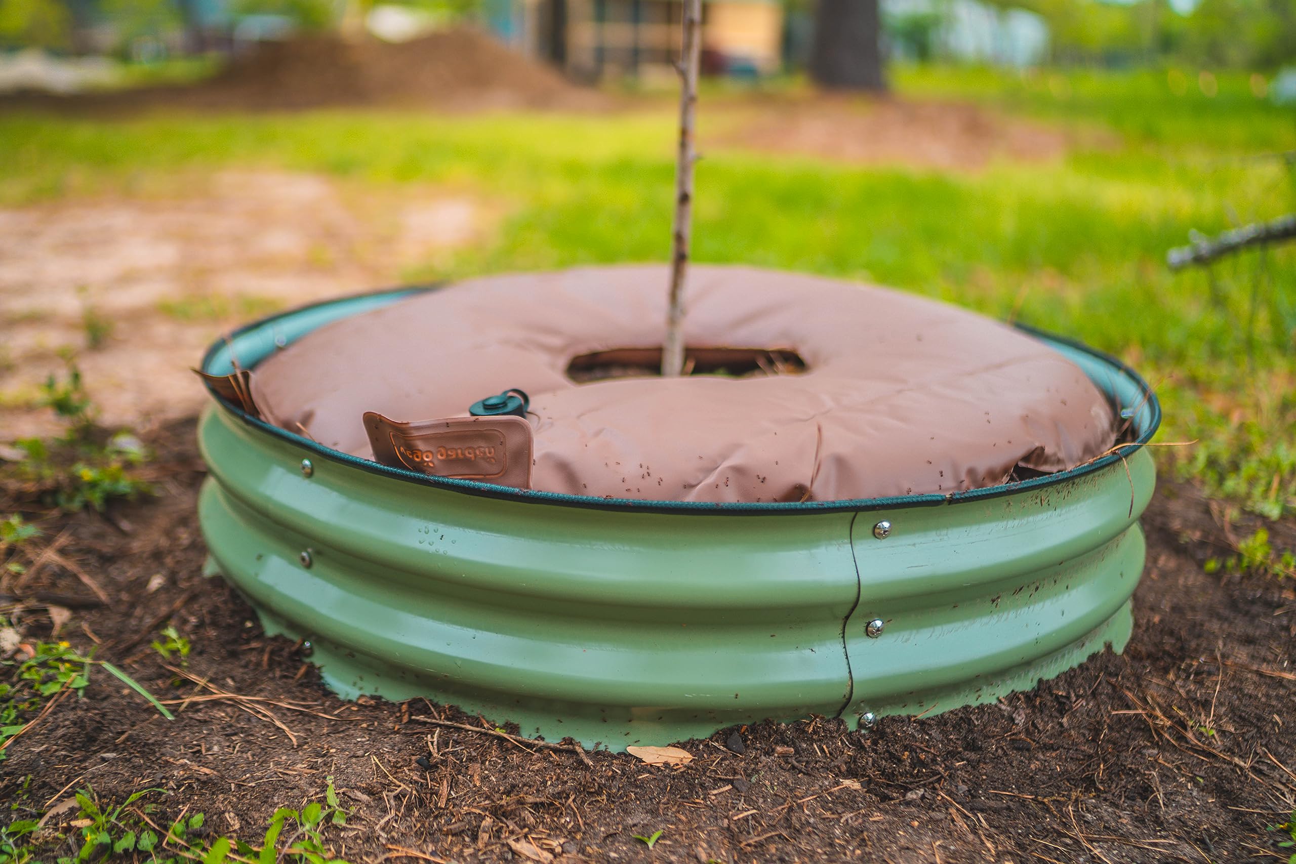 Vego Garden water-conservation design reduces runoff and evaporation.