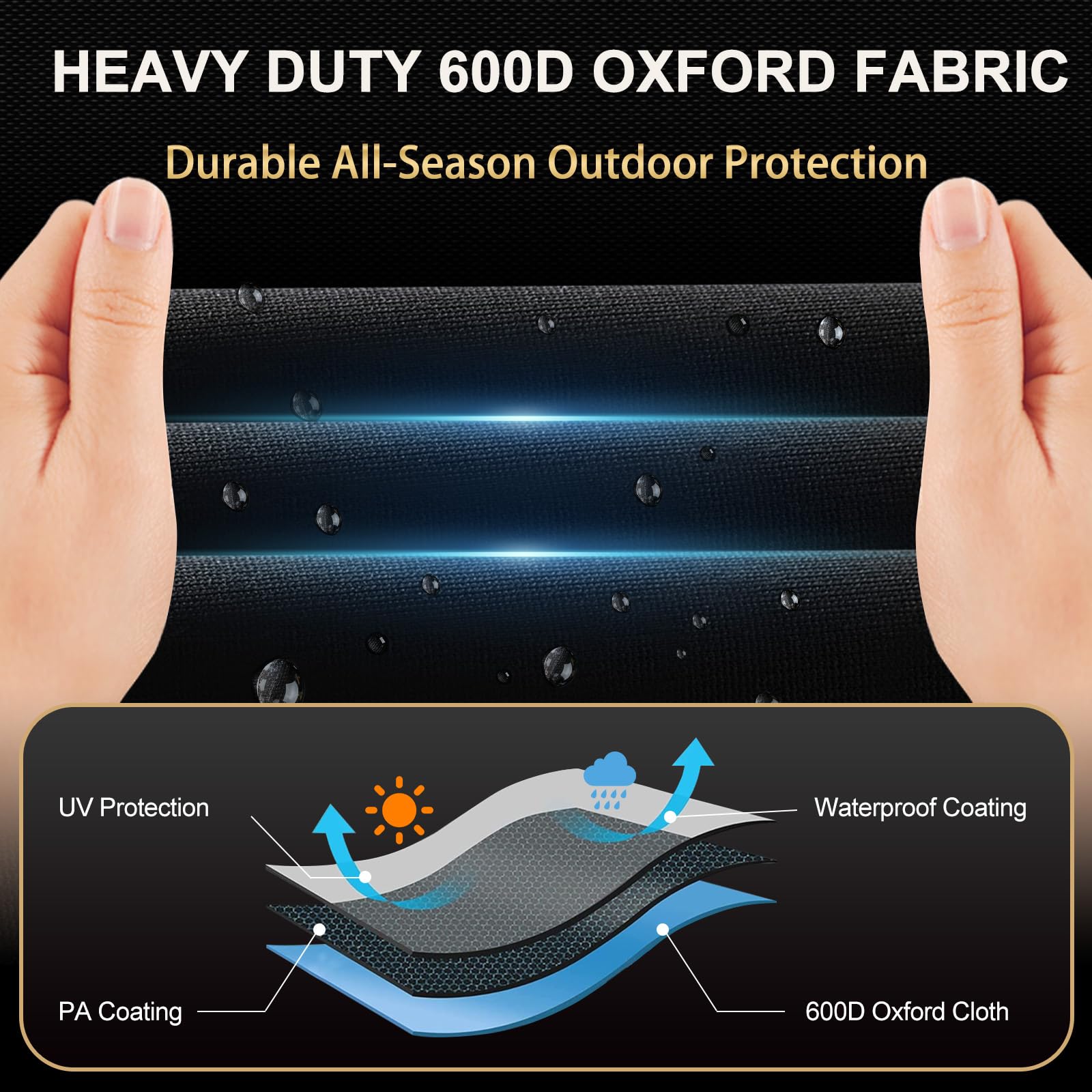 VELAPKEA push lawn mower cover with UV-resistant fabric protects from sun fading.