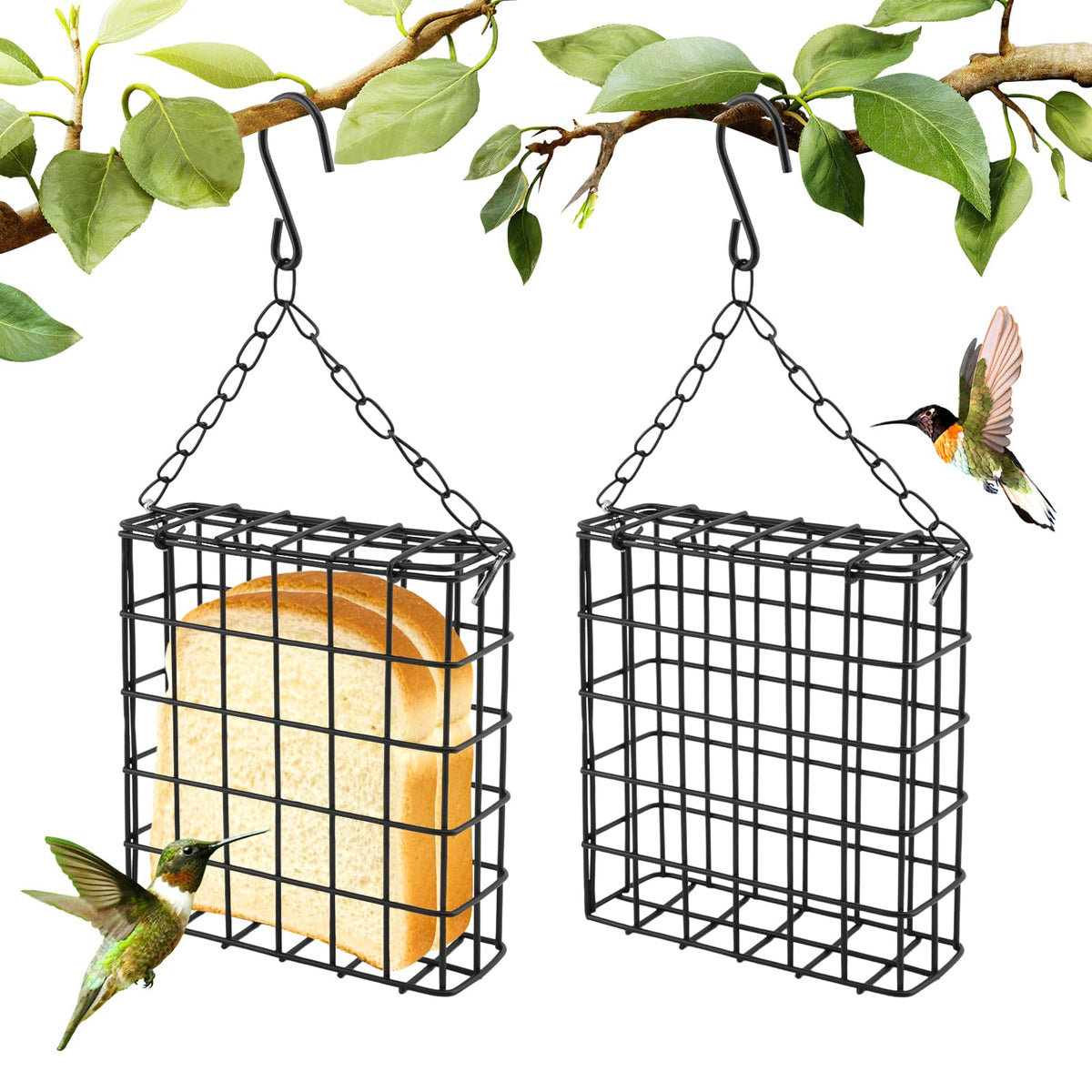 Velarionna dual-capacity suet bird feeder for busy yards attracts multiple species.
