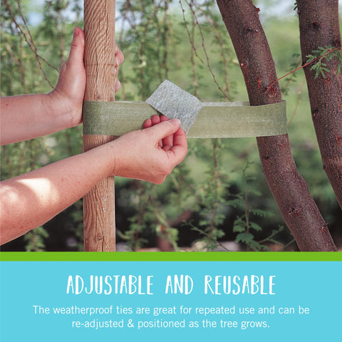 VELCRO Brand ONE-WRAP Ties secure stakes and trellises for sturdy garden structures.