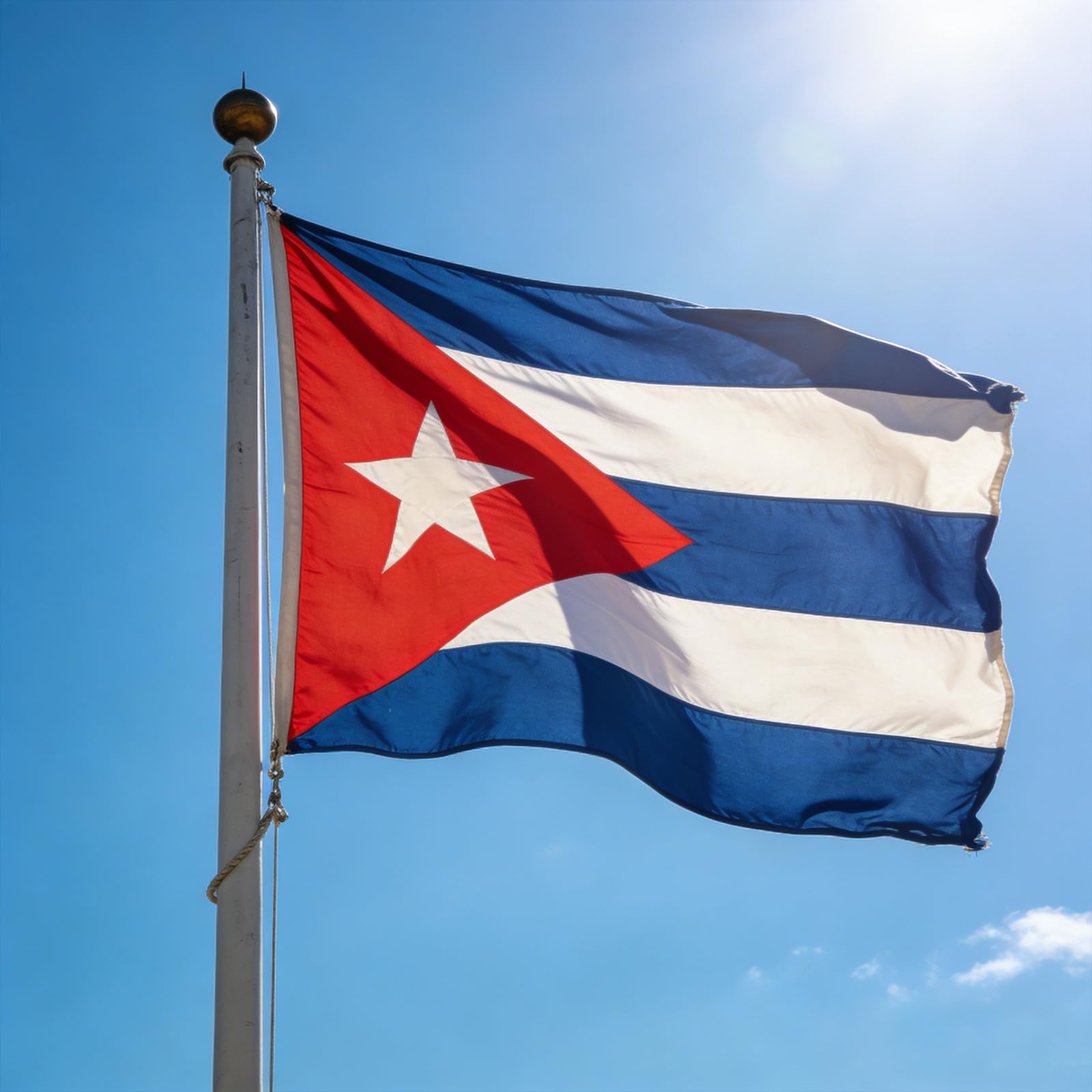 VELIFFCO Cuba flag 3x5ft ready to hang with reinforced brass grommets.