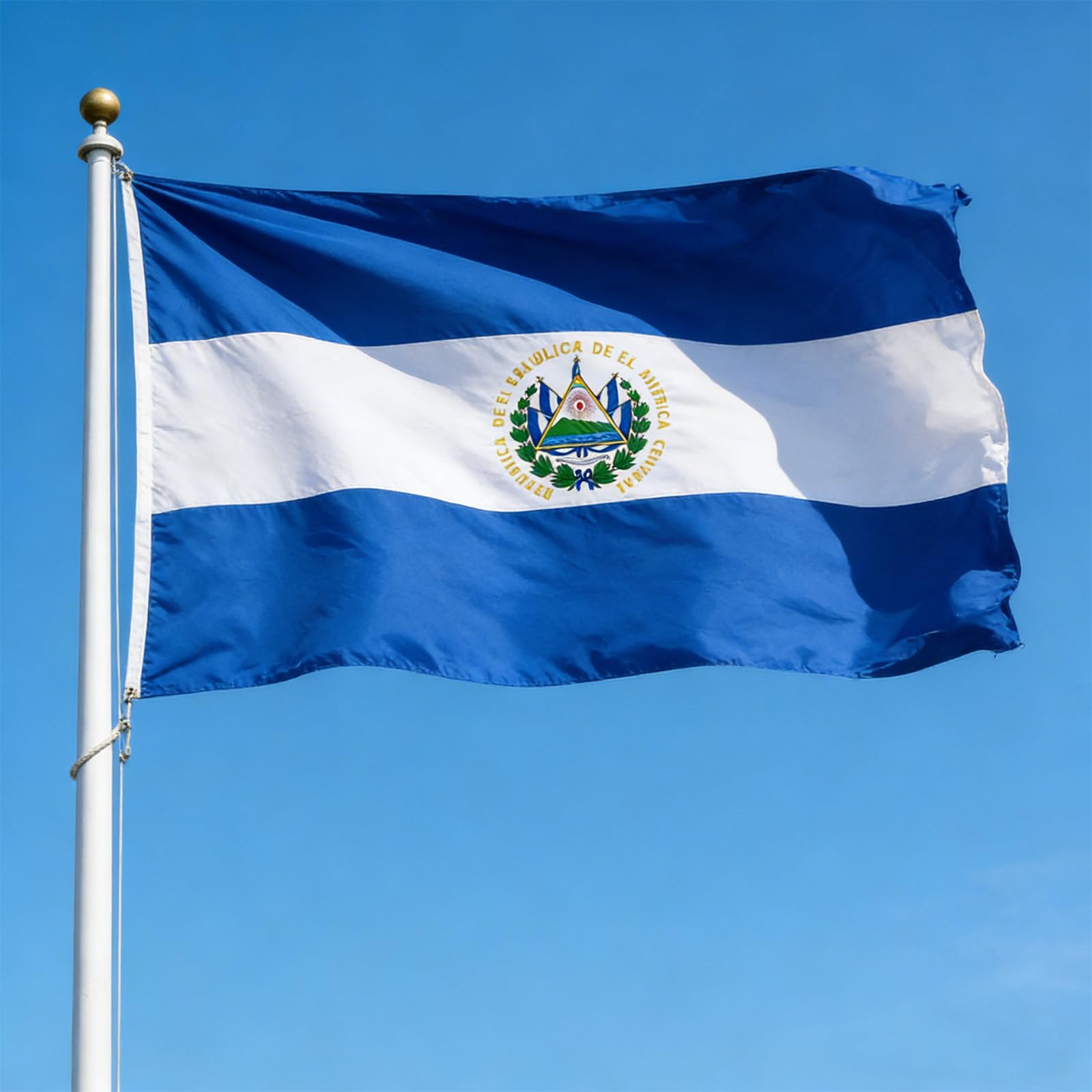 VELIFFCO El Salvador flag with fade-resistant print for vivid display.