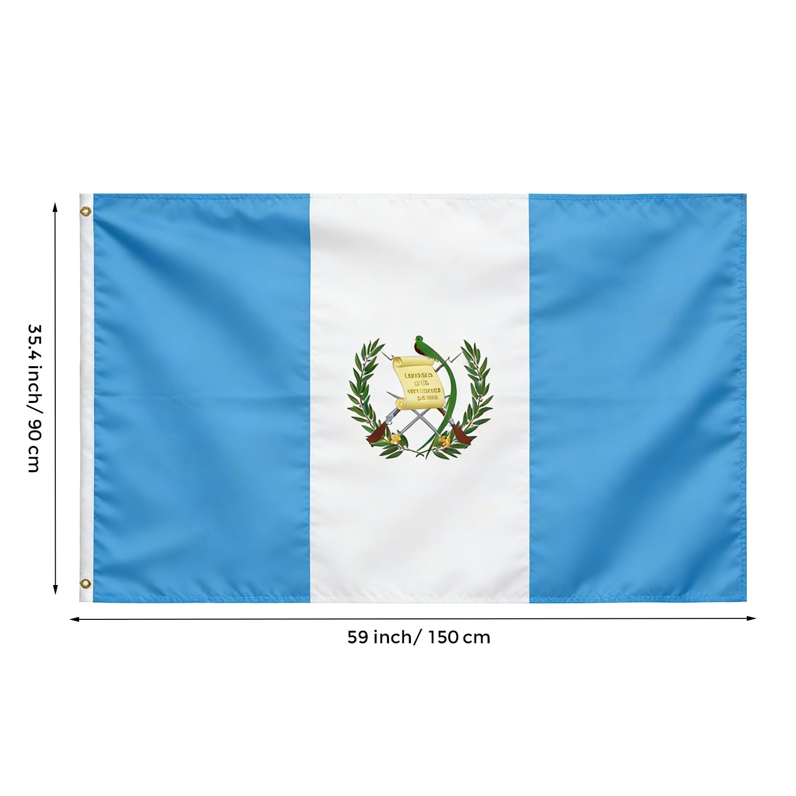 VELIFFCO Guatemala flag with brass grommets for secure, weather-ready mounting.