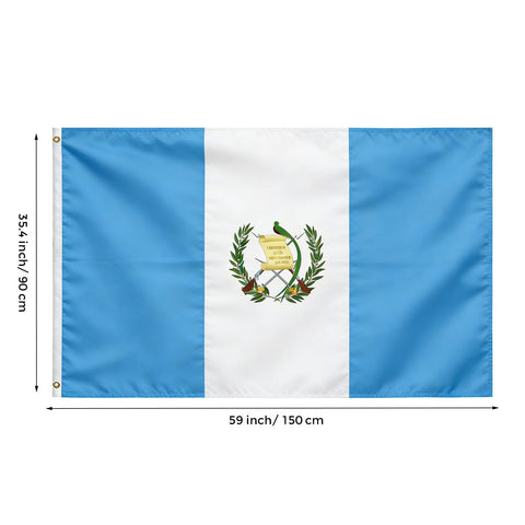 VELIFFCO Guatemala flag with brass grommets for secure, weather-ready mounting.