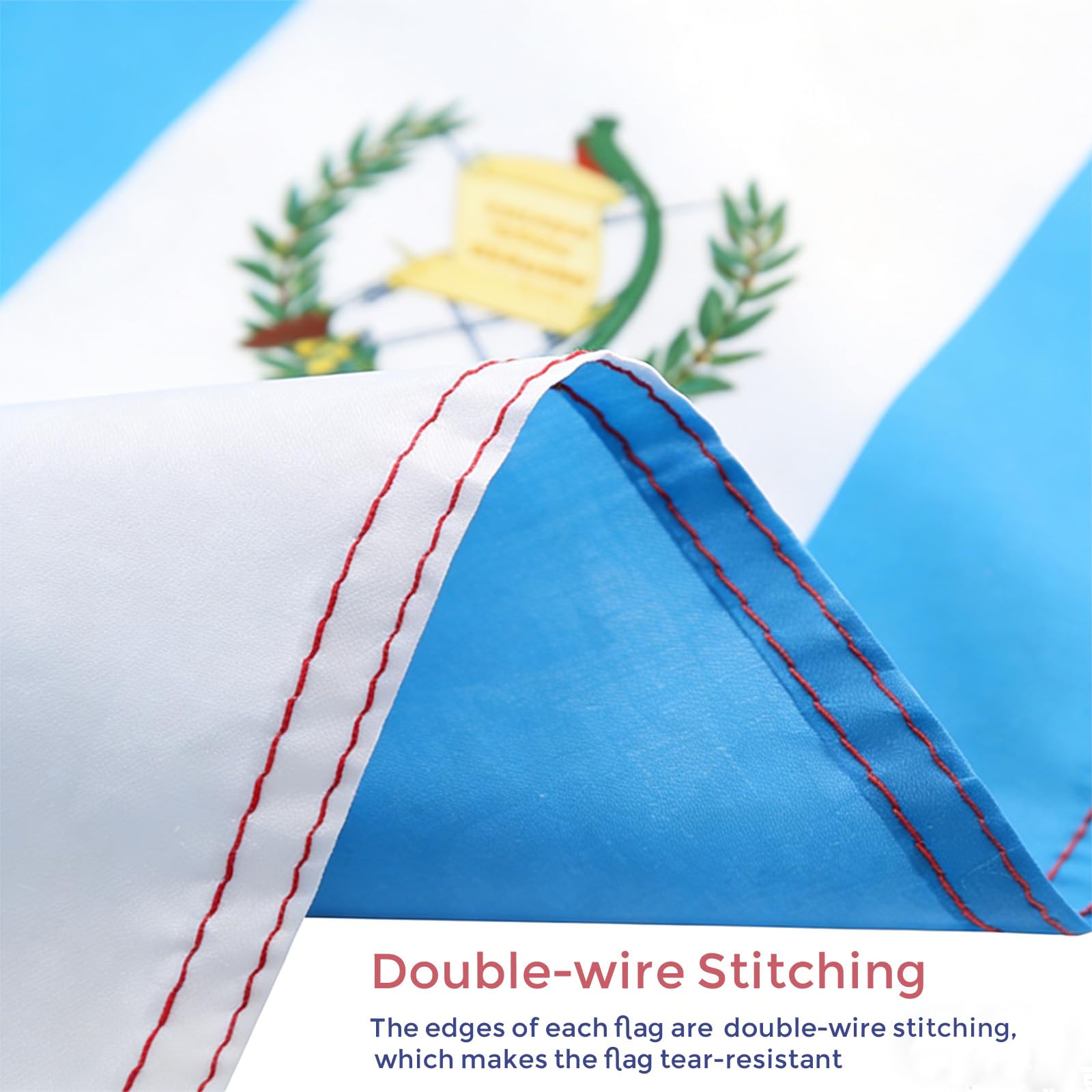 VELIFFCO Guatemala flag polyester fabric reduces wrinkles for easy setup.