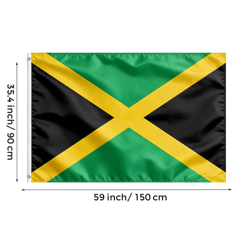 VELIFFCO Jamaica flag brass grommets close-up for easy mounting and strong setup.