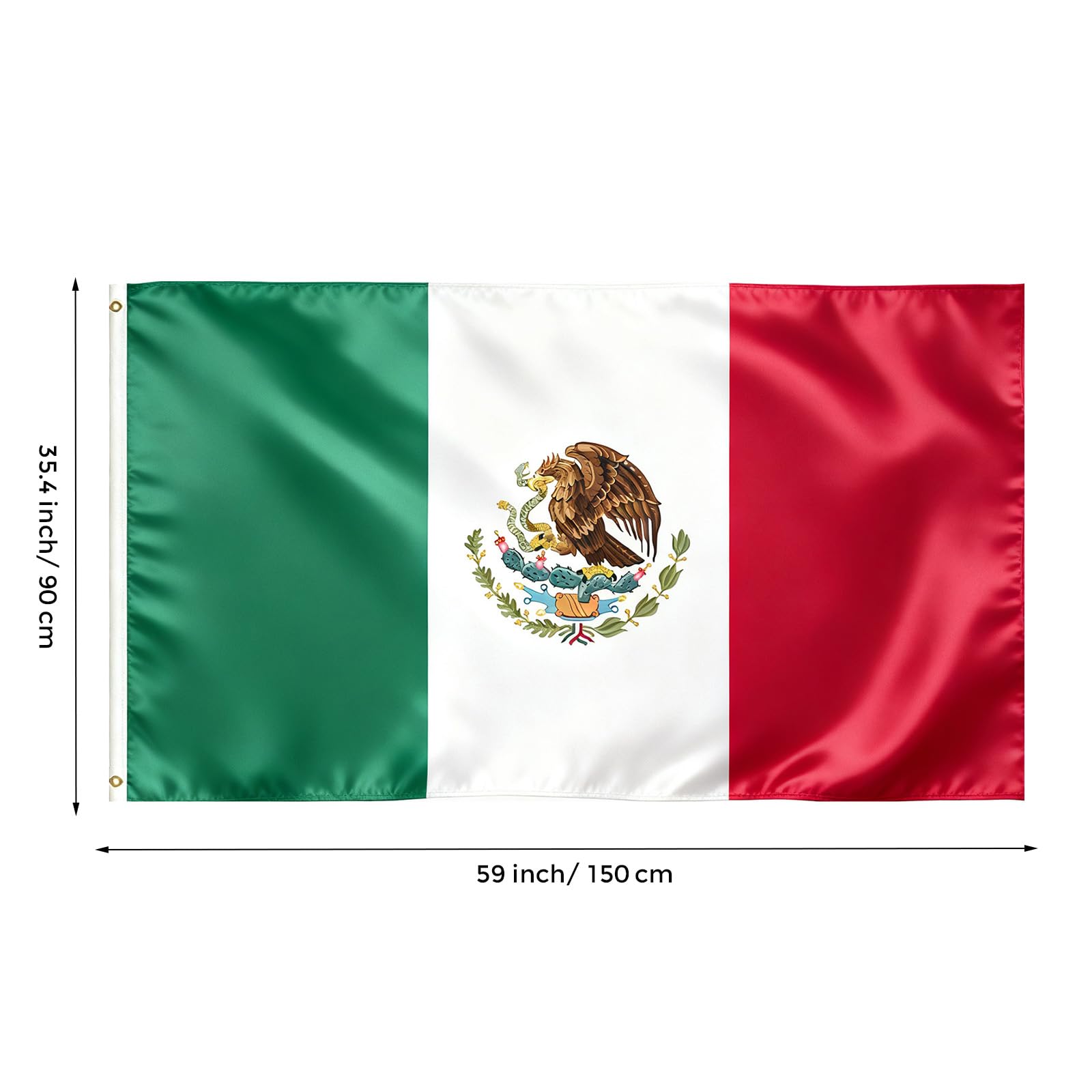 VELIFFCO Mexican flag polyester fabric for durable outdoor use.