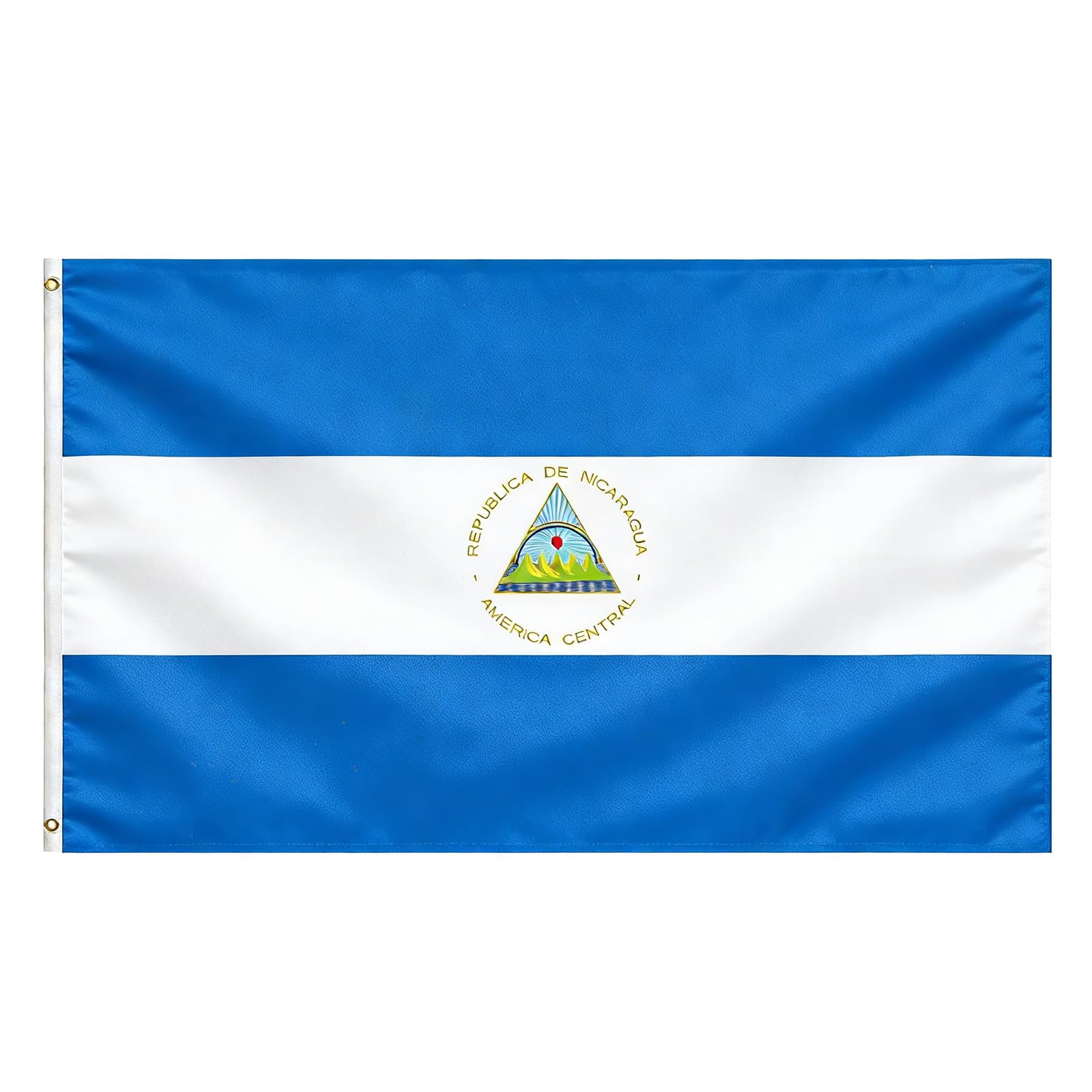 VELIFFCO Nicaragua flag 3x5ft ready for quick pole mounting and vibrant outdoor display
