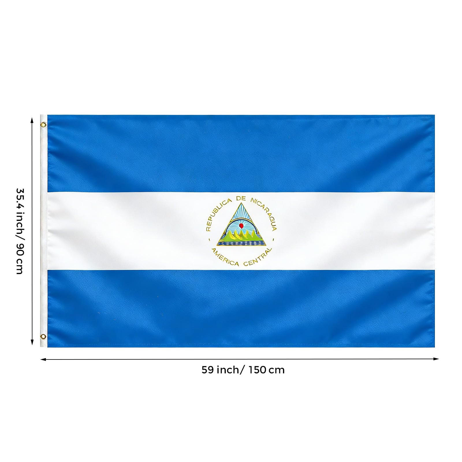 VELIFFCO Nicaragua flag with brass grommets ensures durable hanging during events
