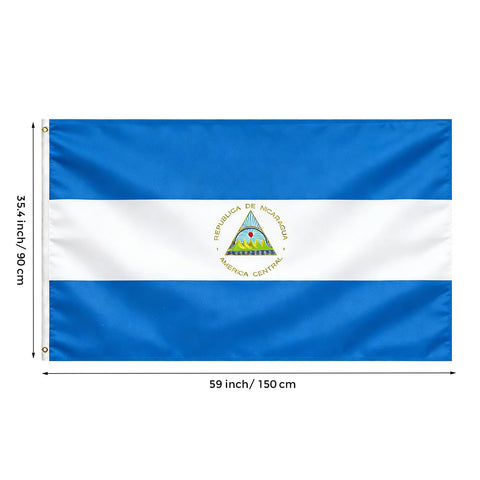 VELIFFCO Nicaragua flag with brass grommets ensures durable hanging during events
