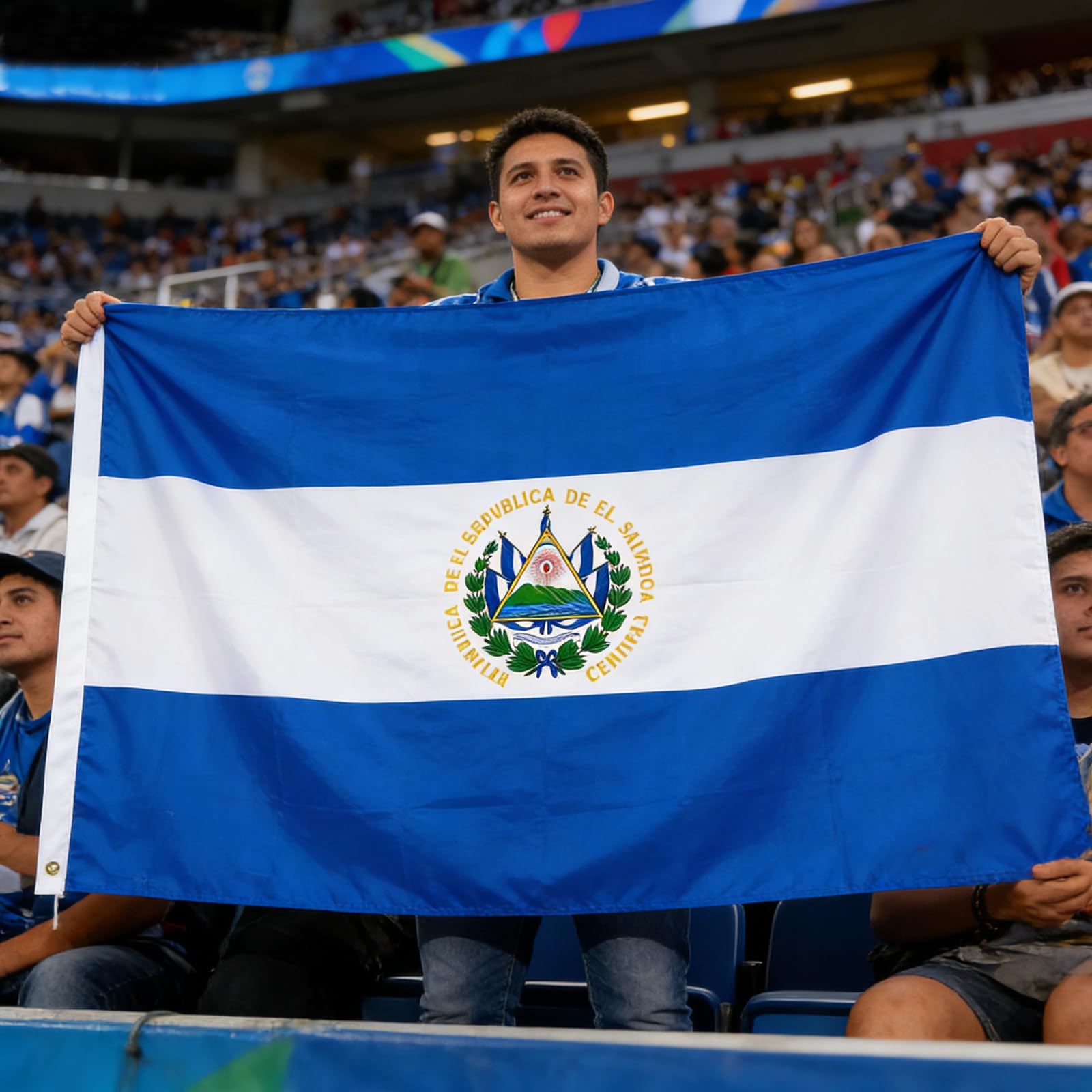 VELIFFCO Polyester El Salvador flag lightweight for easy handling.