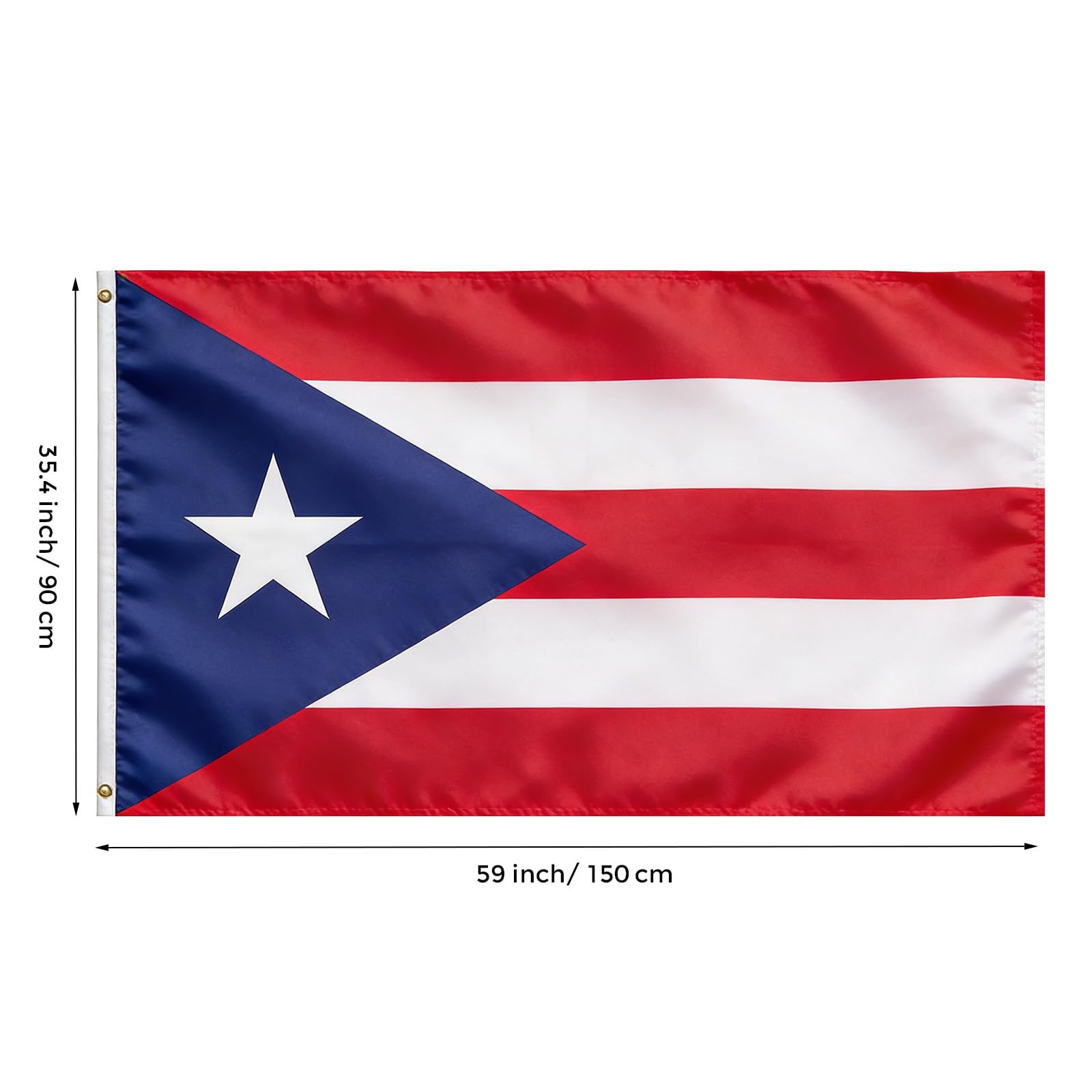 VELIFFCO flag with brass grommets for quick, secure mounting.