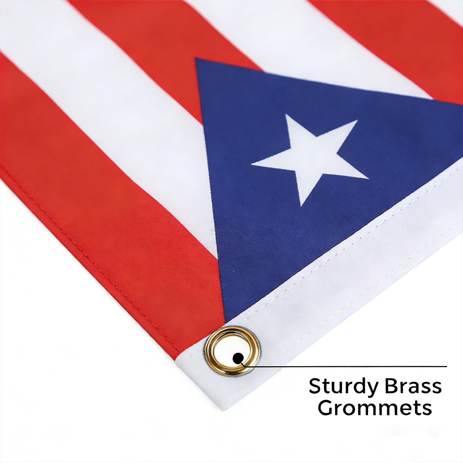 Fade-resistant print on a sturdy polyester flag for crisp designs.