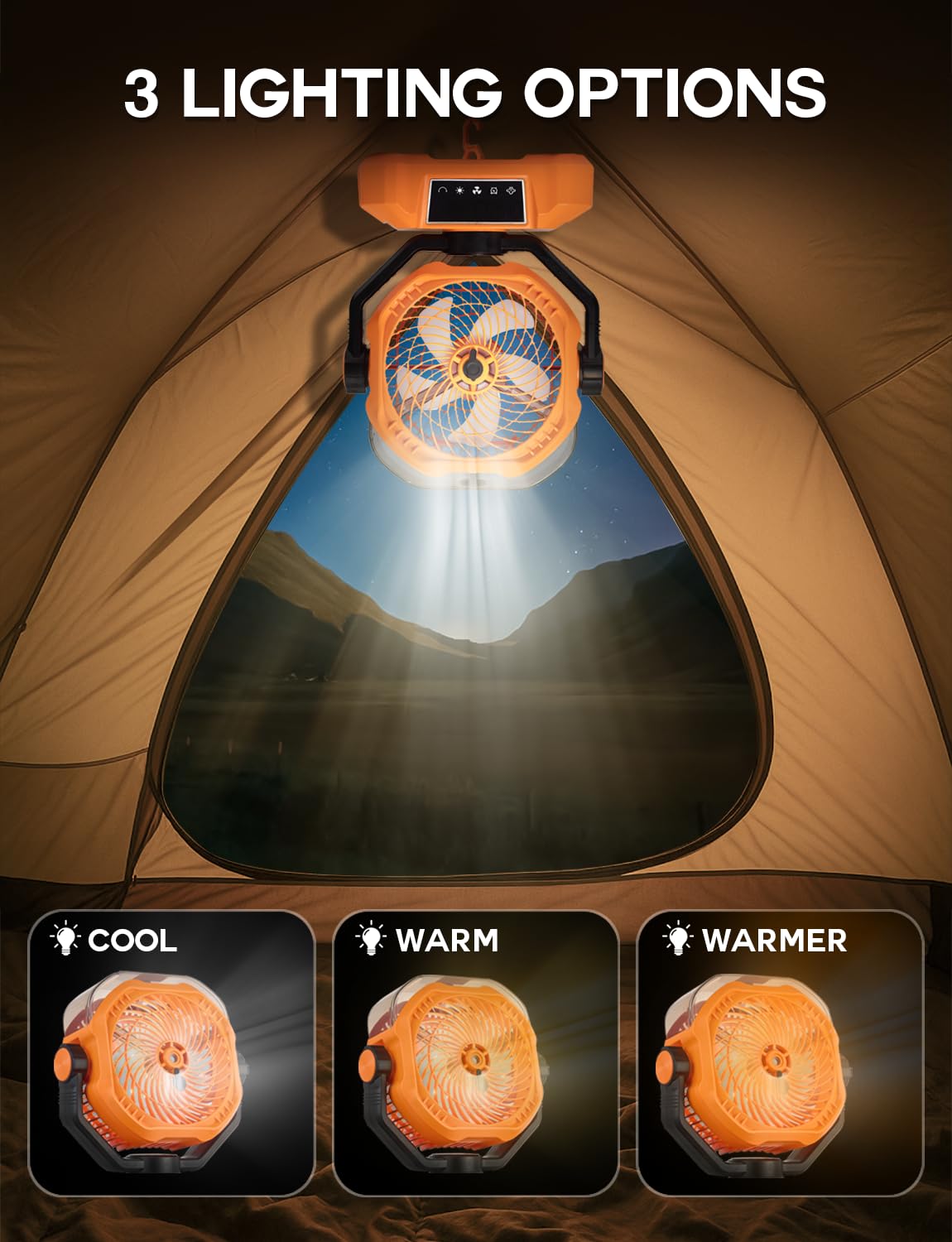 Vellrive compact misting fan hung on hook for versatile placement.