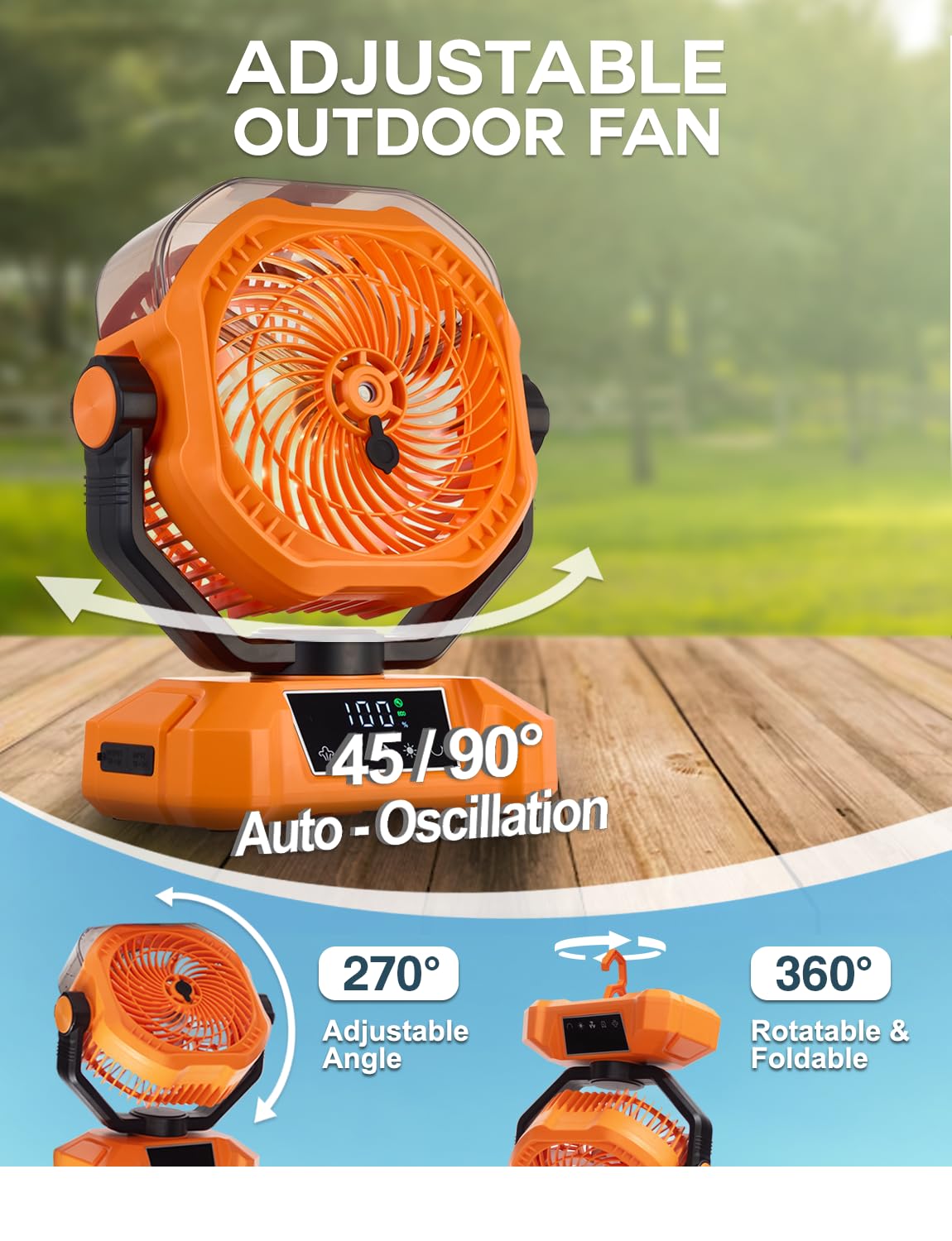 Vellrive misting fan with mist mode for quick cooling during camping.