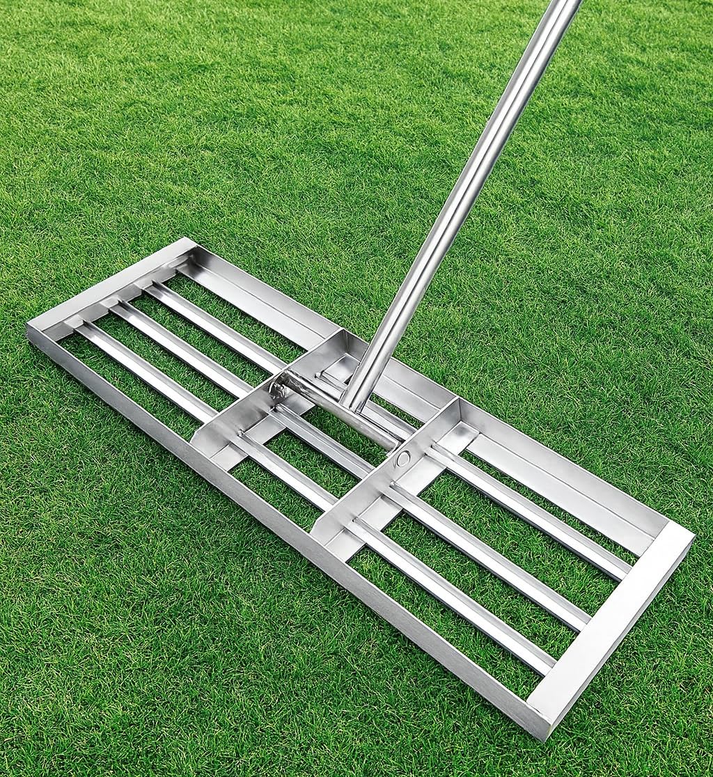 Veltec lawn leveling rake 30x10 inches for precise soil leveling.