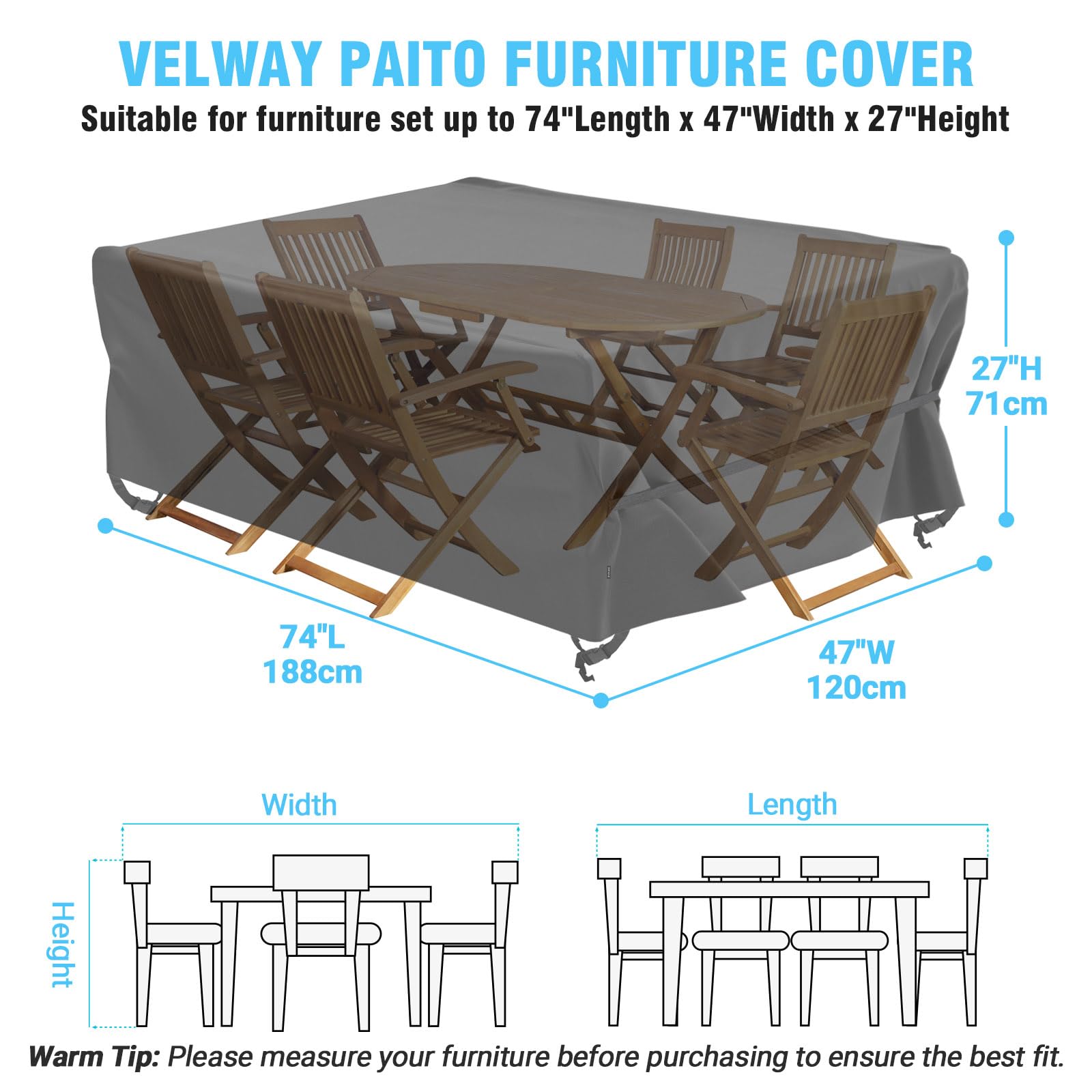 Velway storage bag included for easy folding and transport when not in use.