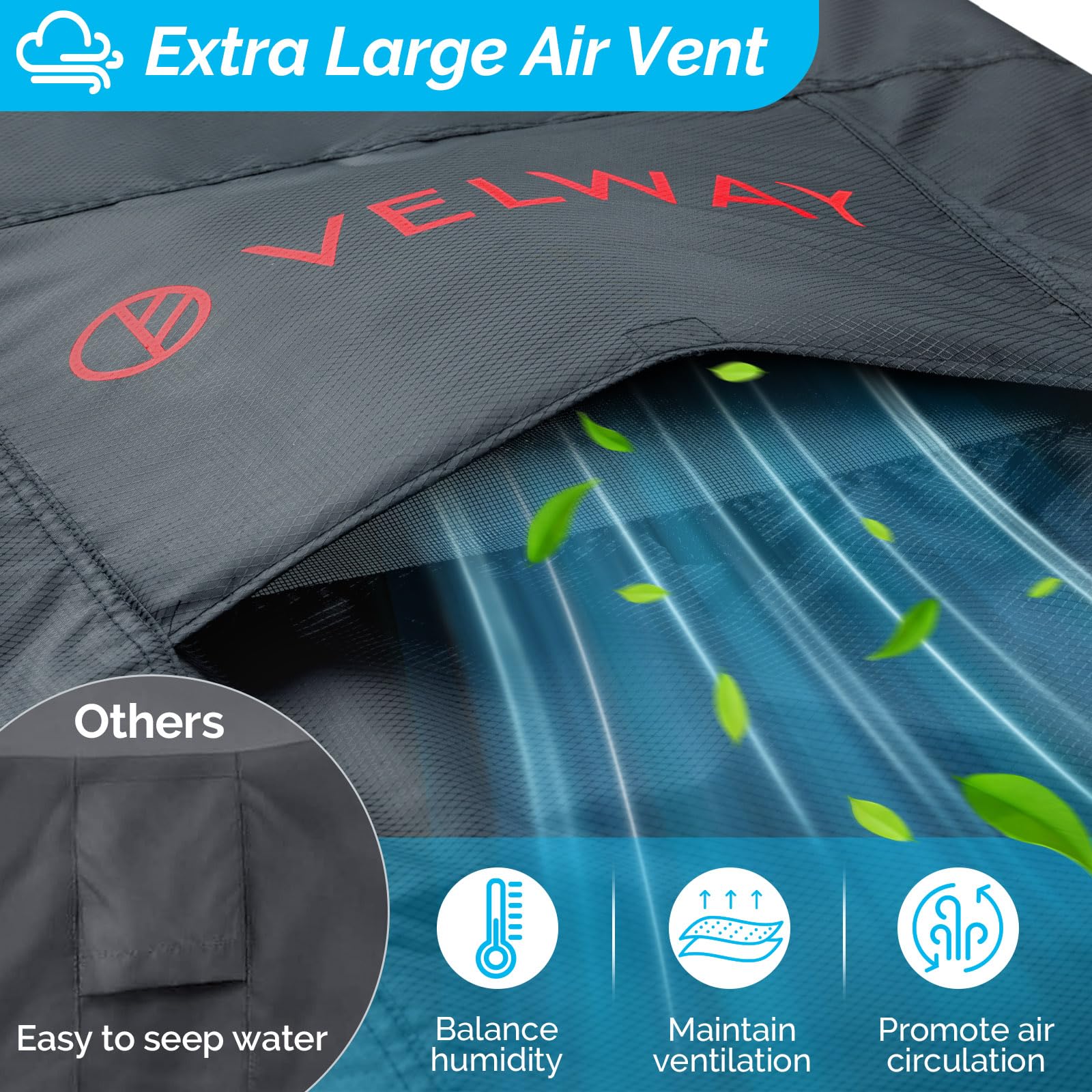 Velway easy-clean design simplifies maintenance after outdoor use.