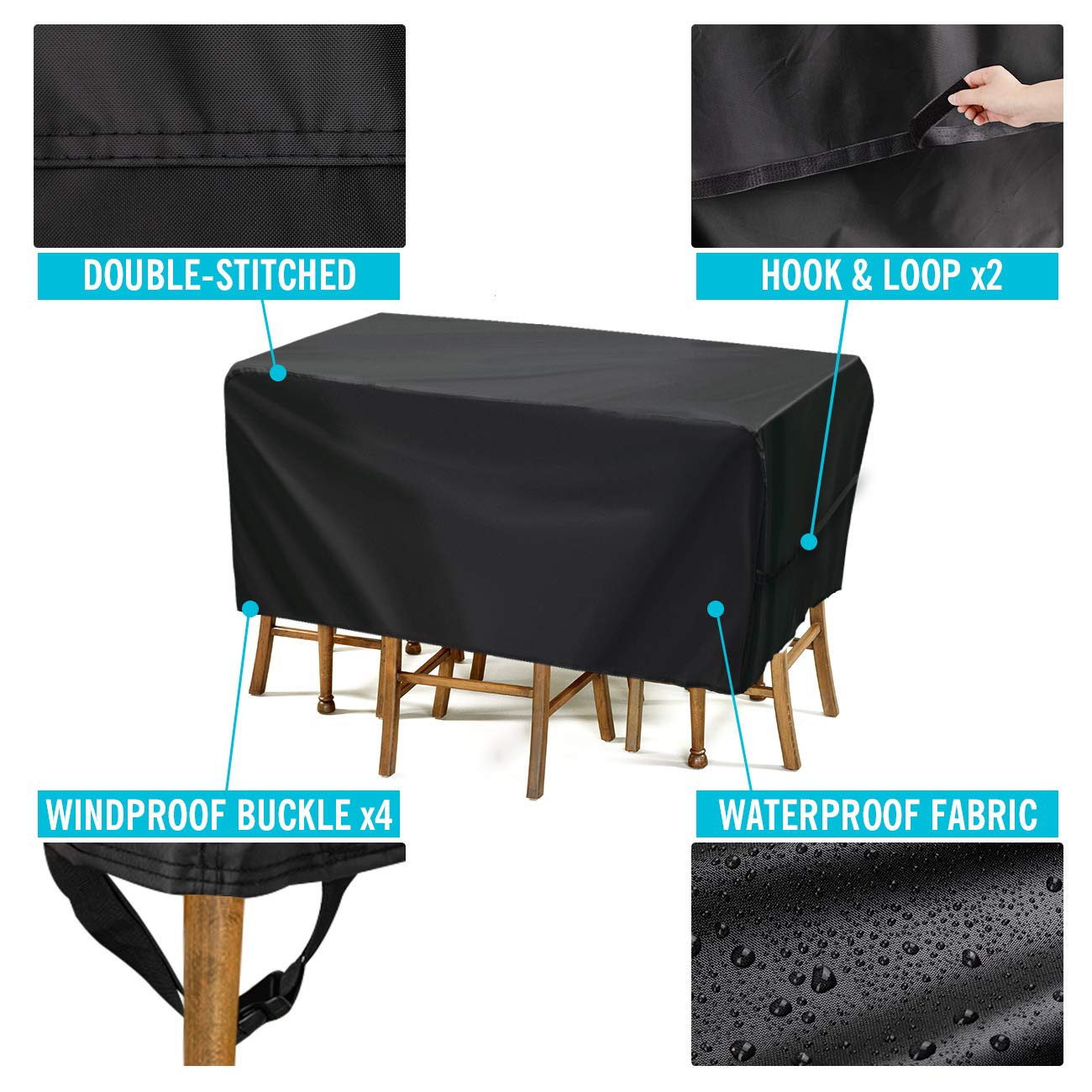 Velway windproof buckles shown close-up for stable protection.