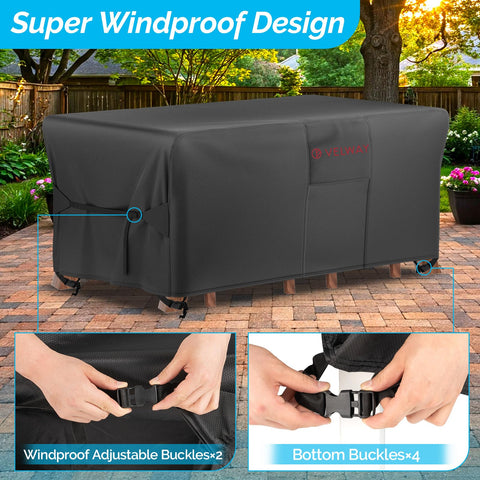 Velway windproof buckles keep the cover securely fastened.